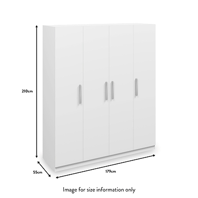 Meribel White 4 Door Wardrobe