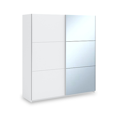 Holland 180cm Sliding 1/2 Mirror Double Wardrobe