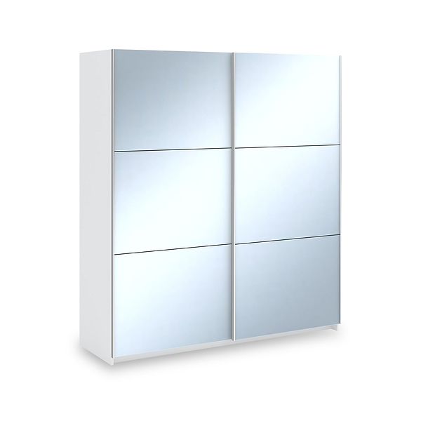 Holland 180cm Sliding Full Mirror Double Wardrobe