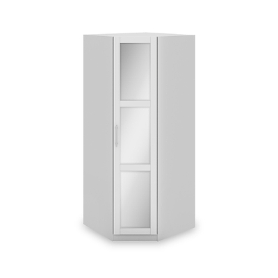 Bithlo White Corner Mirrored Wardrobe