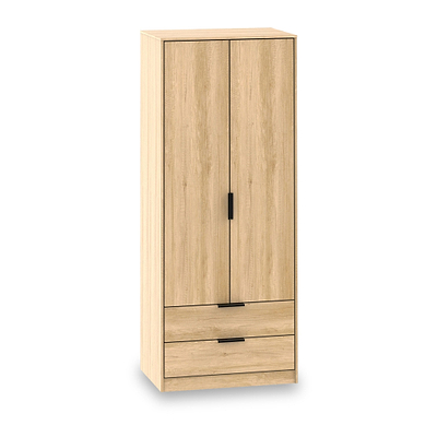 Asher Light Oak 2 Door 2 Drawer Double Wardrobe