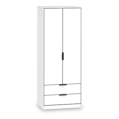 Asher White 2 Door 2 Drawer Double Wardrobe