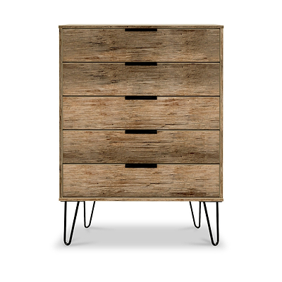 Moreno Rustic Oak 5 Drawer Chest