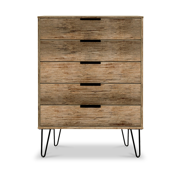 Moreno Rustic Oak 5 Drawer Chest