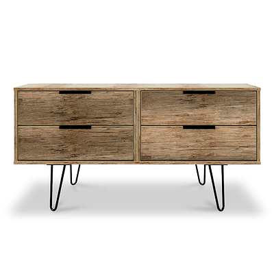 Moreno Rustic Oak 4 Drawer Low Storage Unit