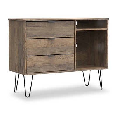 Moreno Rustic Oak 3 Drawer TV Unit