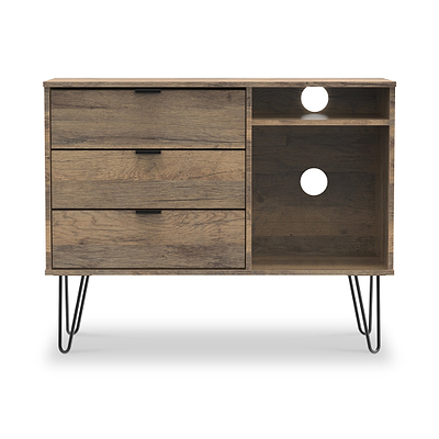 Moreno Rustic Oak 3 Drawer TV Unit