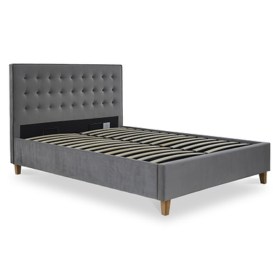 Kia Velvet Ottoman Storage Bed Frame