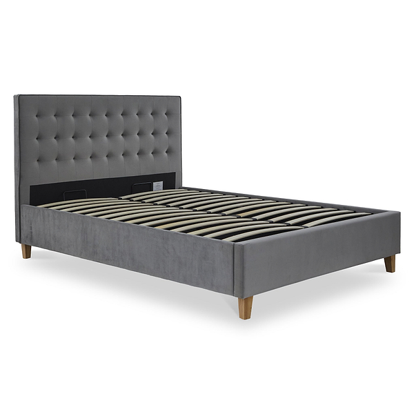 Kia Velvet Ottoman Storage Bed Frame
