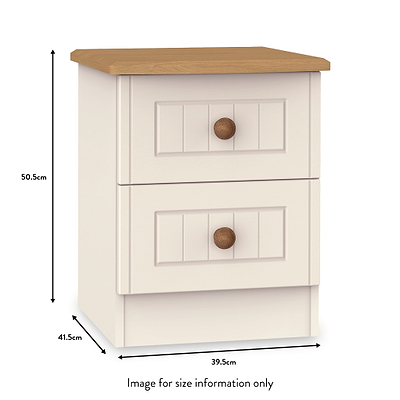 Brixham Cream 2 Drawer Bedside