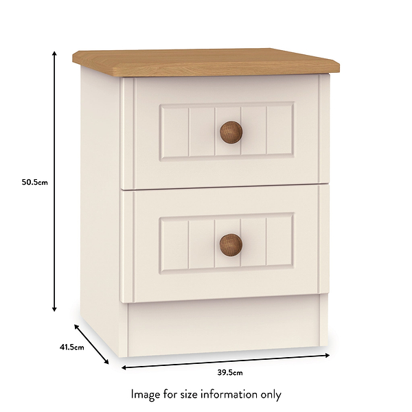 Brixham Cream 2 Drawer Bedside