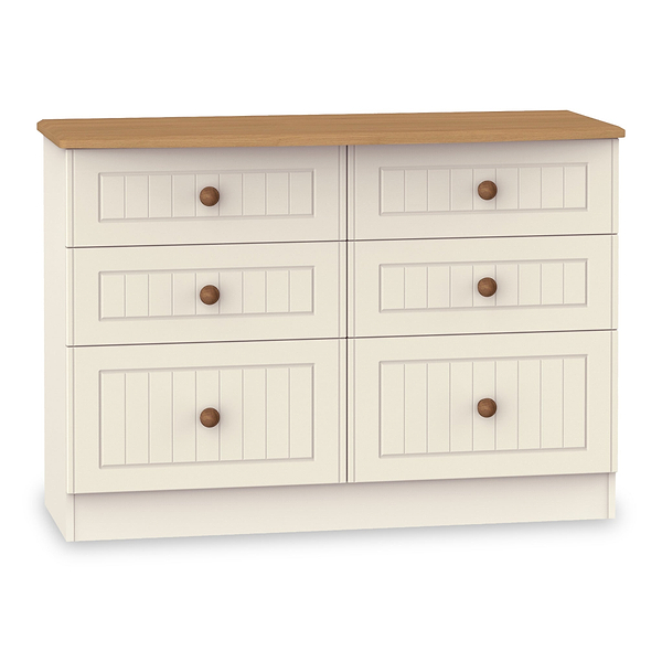 Brixham Cream 6 Drawer Wide Chest