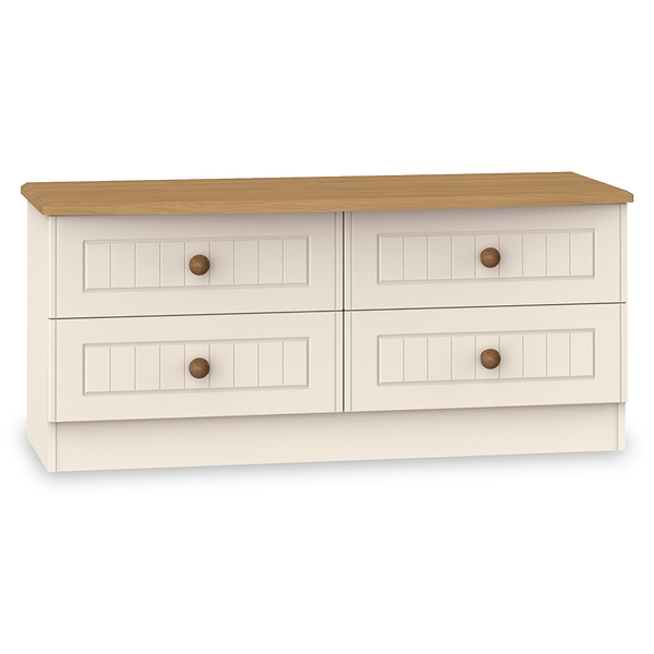 Brixham Cream 4 Drawer Low Storage Unit