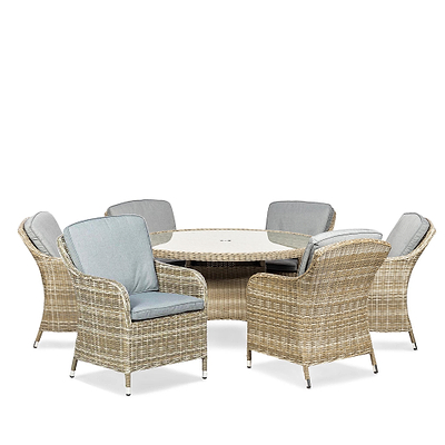 Wentworth 6 Seat 140cm Deluxe Rattan Dining Set