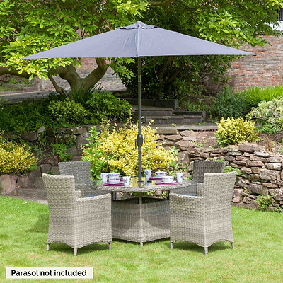 Wentworth 4 Seater Rattan 110cm Round Dining Set