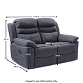 Conway Charcoal 2 Seater Recliner Sofa - Size guide