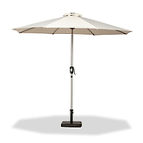 2.7m Ivory LED Lit Up Solar Powered Outdoor Crank and Tilt Parasol from Roseland Furniture