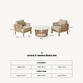 Amira 2 Seater Bistro Set dimensions