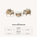 Amira 2 Seater Bistro Set dimensions