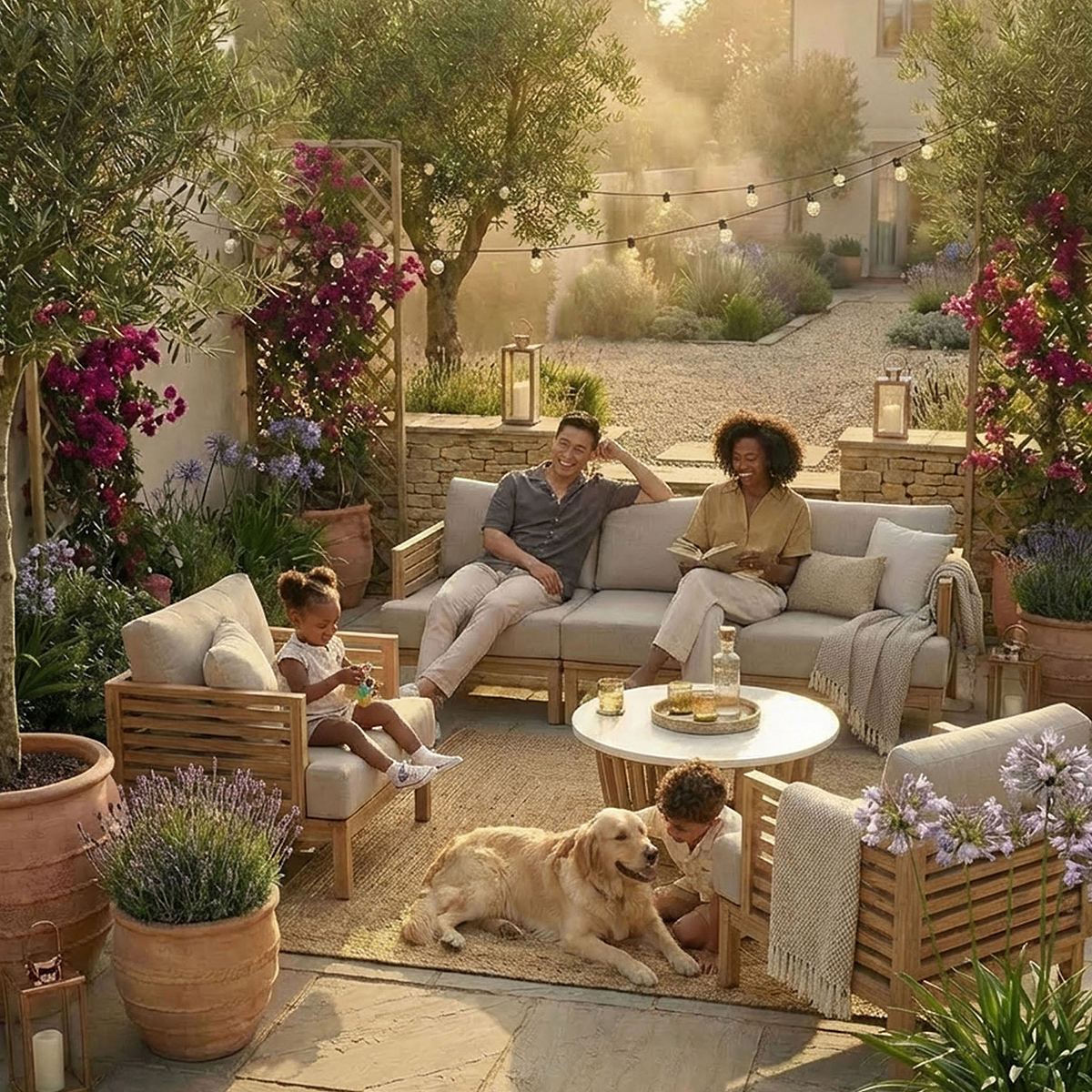 Amira 5 Seater Lounging Set with Coffee Table from Roseland Furniture