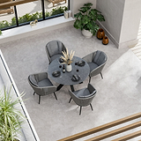 Aspen 120cm Round Table w 4 Aspen Rope Chairs from Roseland Furniture
