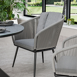 Aspen 120cm Round Table w 4 Aspen Rope Chairs from Roseland Furniture