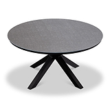 Aspen 6 Seater Round Ceramic Glass Dining Set with Aspen Rope Chairs