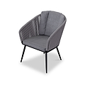 Aspen 6 Seater Round Ceramic Glass Dining Set with Aspen Rope Chairs