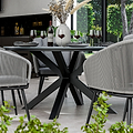 Aspen 150cm Round Grey Table w 6 Rope Chairs from Roseland Furniture
