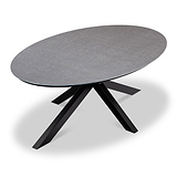 Aspen 6 Seater Ellipse Ceramic Glass Dining Set with Aspen Rope Chairs