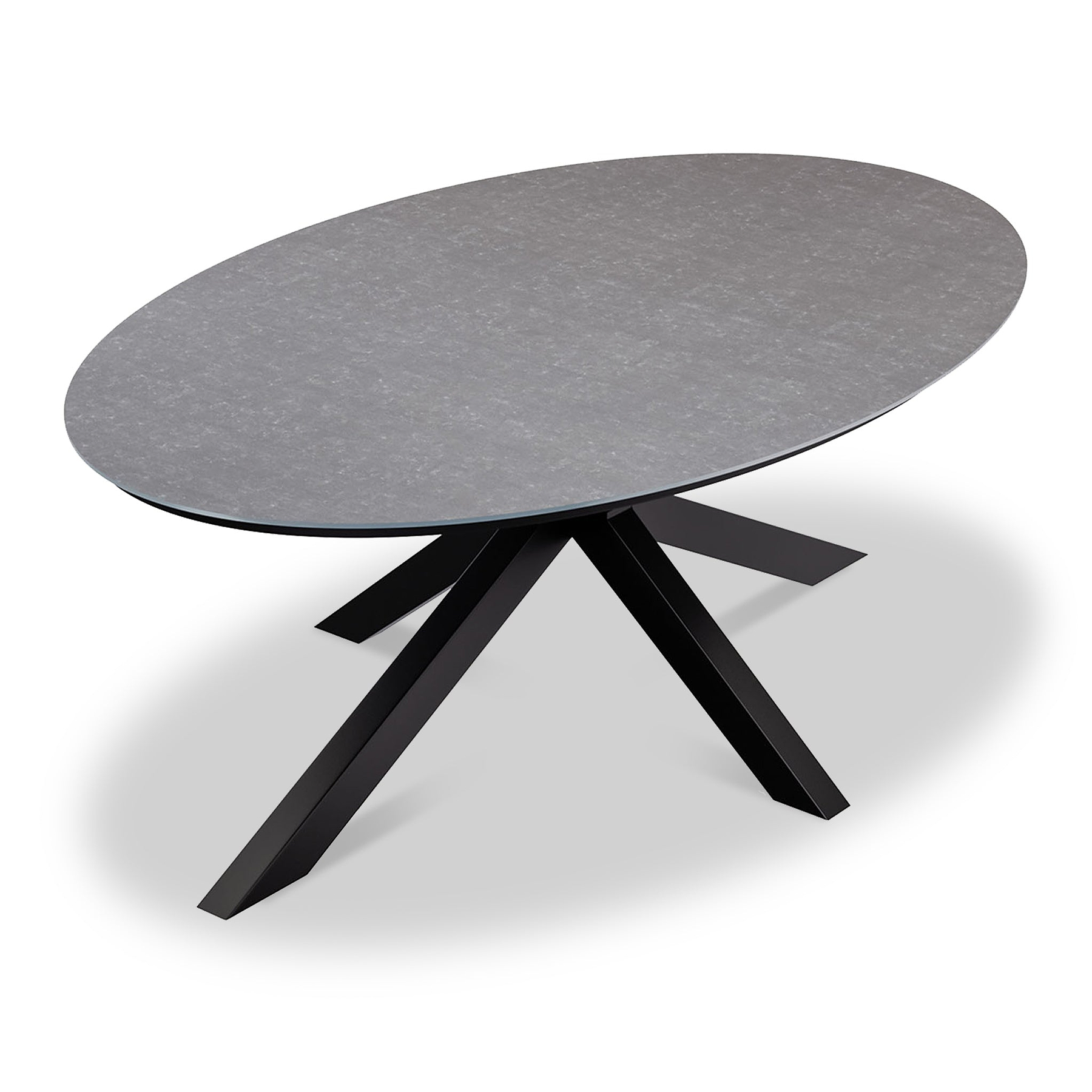 Aspen 6 Seater Ellipse Ceramic Glass Dining Set with Aspen Rope Chairs