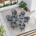 Aspen 200cm Oval Table w 6 Rope Chairs from Roseland Furniture
