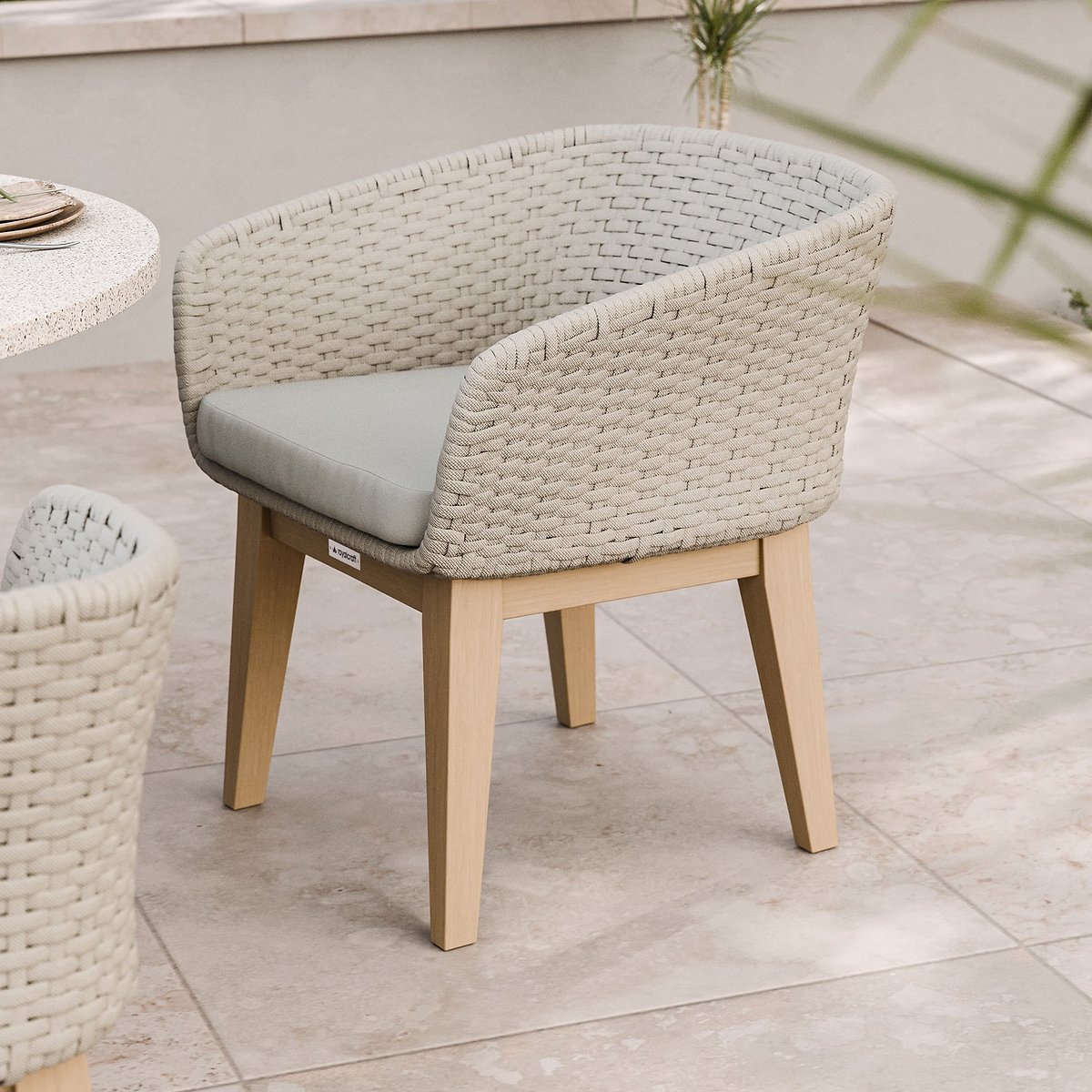 FSC 1 Astral 120cm Round Table w 4 Eden Dusk Dining Chairs from Roseland Furniture