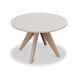 Astral 4 Seater Round Terrazzo Concrete Dining Set with Eden Dusk Dining Chairs