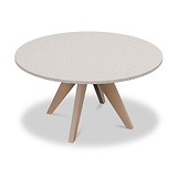 Astral 6 Seater Round Terrazzo Concrete Dining Set with Eden Dusk Dining Chairs
