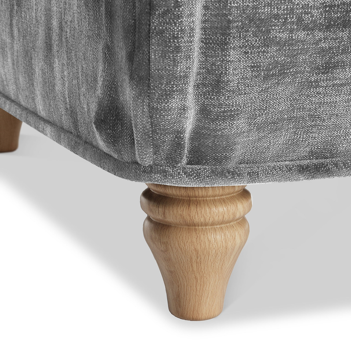 Alfie and Arthur Charcoal Grey  Foot Close Up from Roseland Furniture