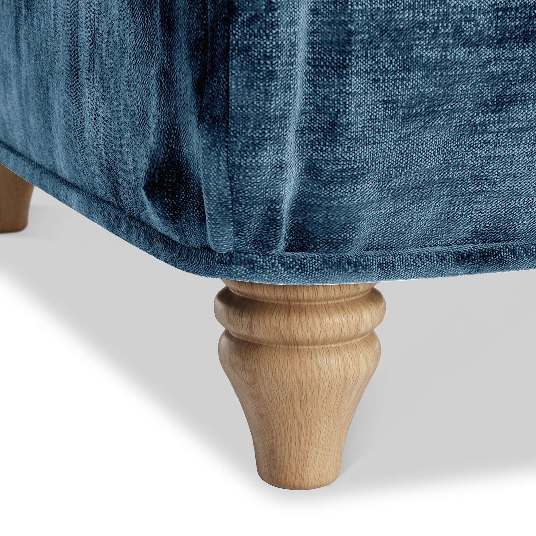 Alfie and Arthur Navy Blue Foot Close Up from Roseland Furniture