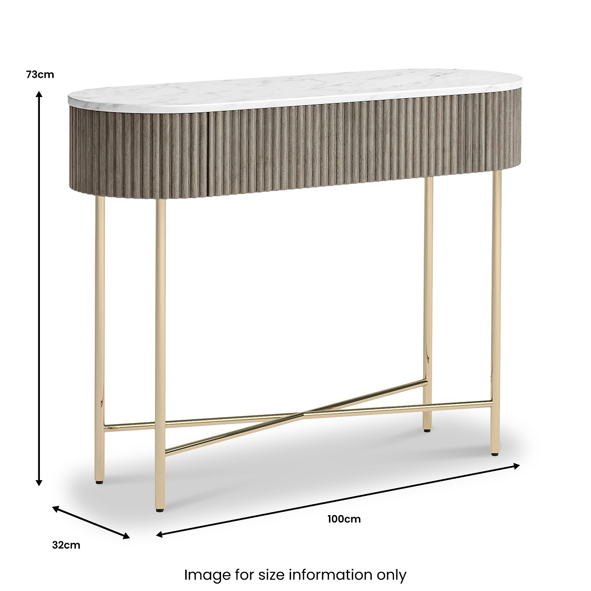 Amelie Fluted Console Table from Roseland Furniture