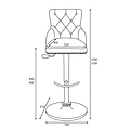 Arddun Brushed Velet Bar Stool dimensions
