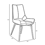 Arlo Swivel Faux Leather Dining Chair dimensions