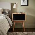 Aubrey Black 2 Drawer Bedside Table from Roseland Furniture