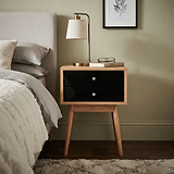 Aubrey Black 2 Drawer Bedside Table from Roseland Furniture