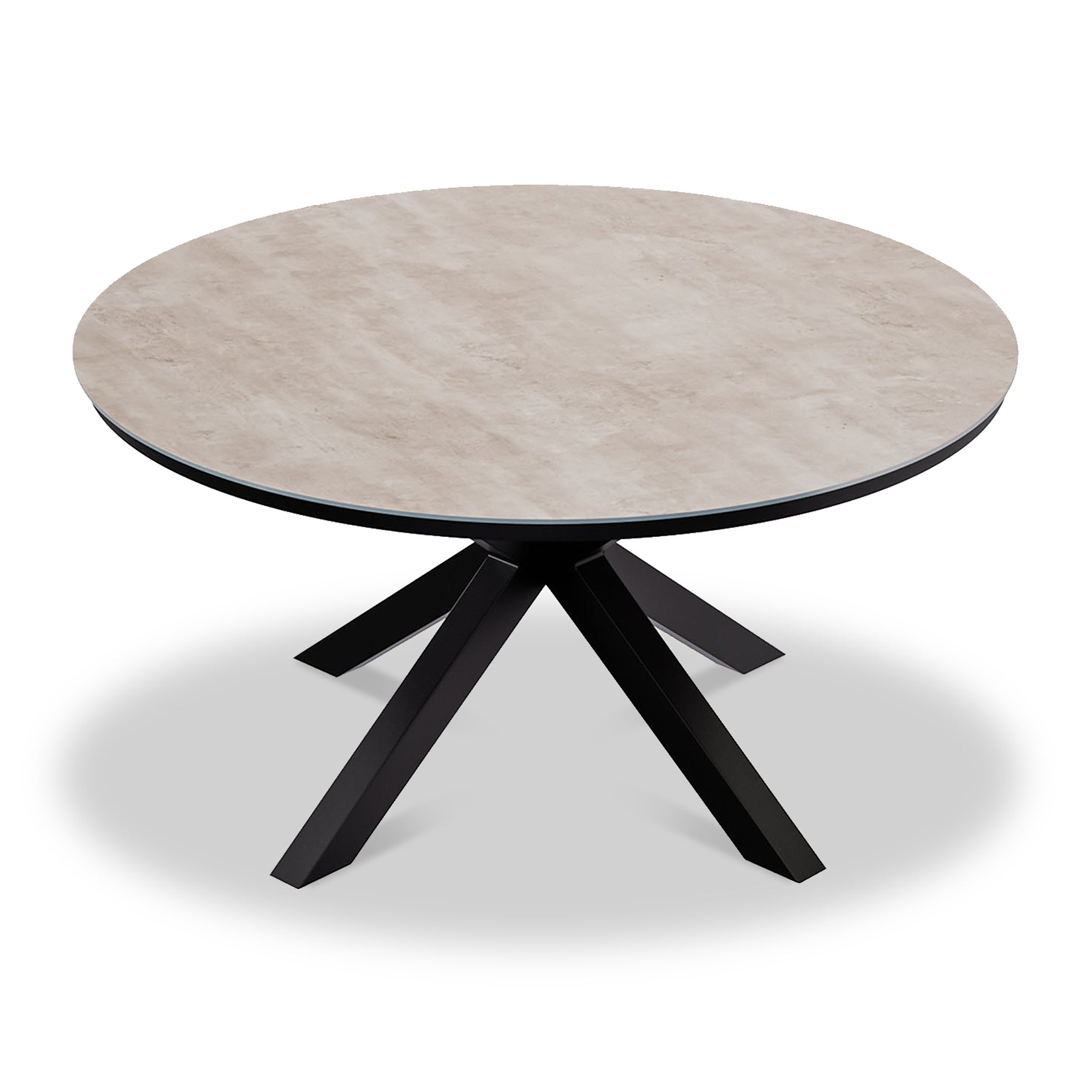 Bali 6 Seater Round Ceramic Glass Dining Set with Bali Rope Chairs