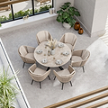 Bali 150cm Round Table w 6 Bali Rope Chairs from Roseland Furniture
