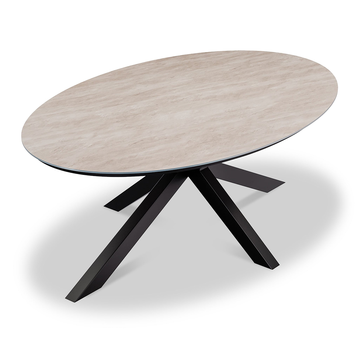 Bali 6 Seater Ellipse Ceramic Glass Dining Set with Bali Rope Chairs