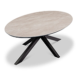 Bali 6 Seater Ellipse Ceramic Glass Dining Set with Bali Rope Chairs