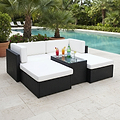 Black Rattan Multipositional Lounge Set with Console from Roseland Furniture