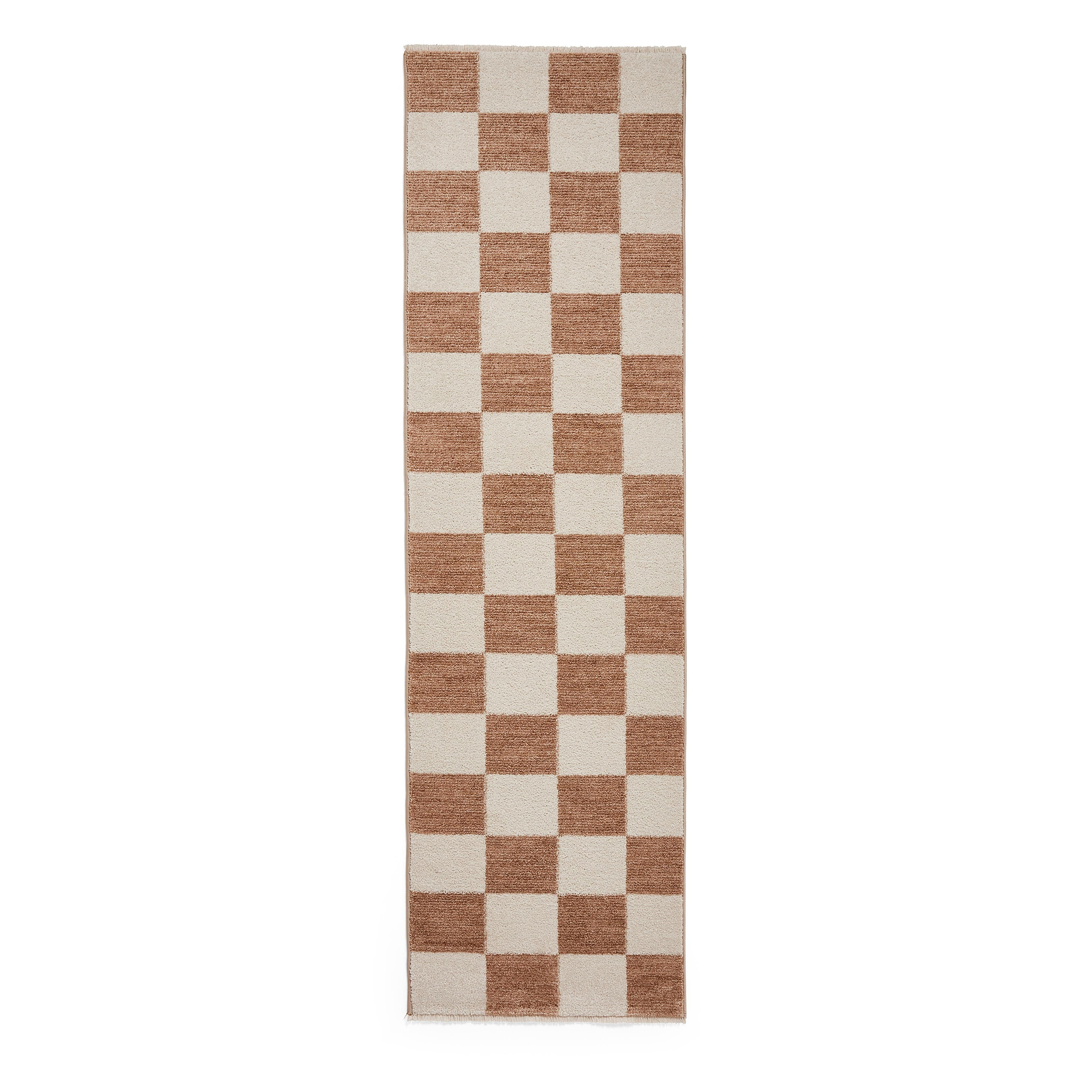 Beige Norwood Checkerboard Runner Rug from Roseland Furniture