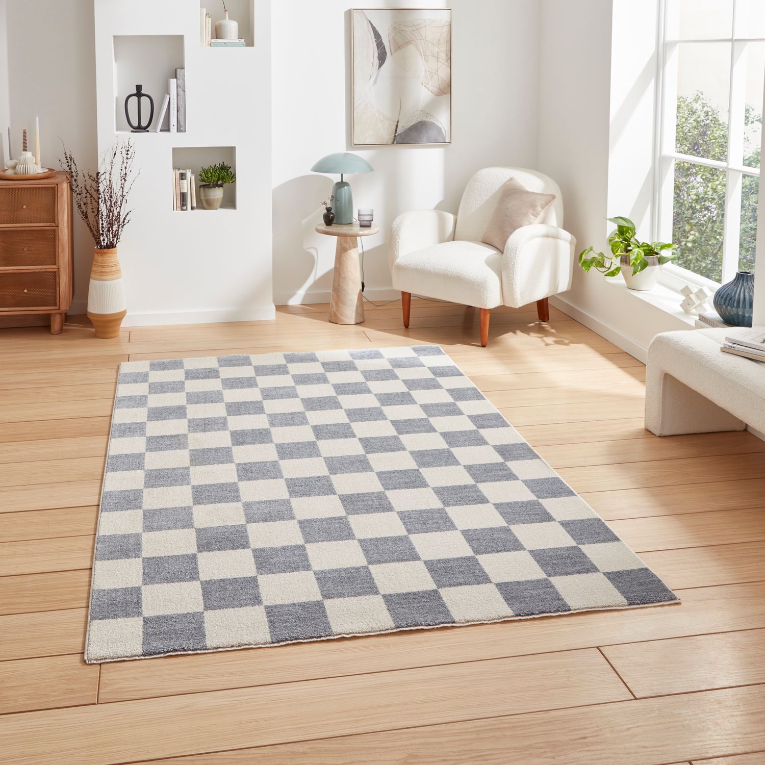Blue Norwood Checkerboard Rug from Roseland Furniture