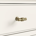 Belmont Coconut White brass T-handle close up 
